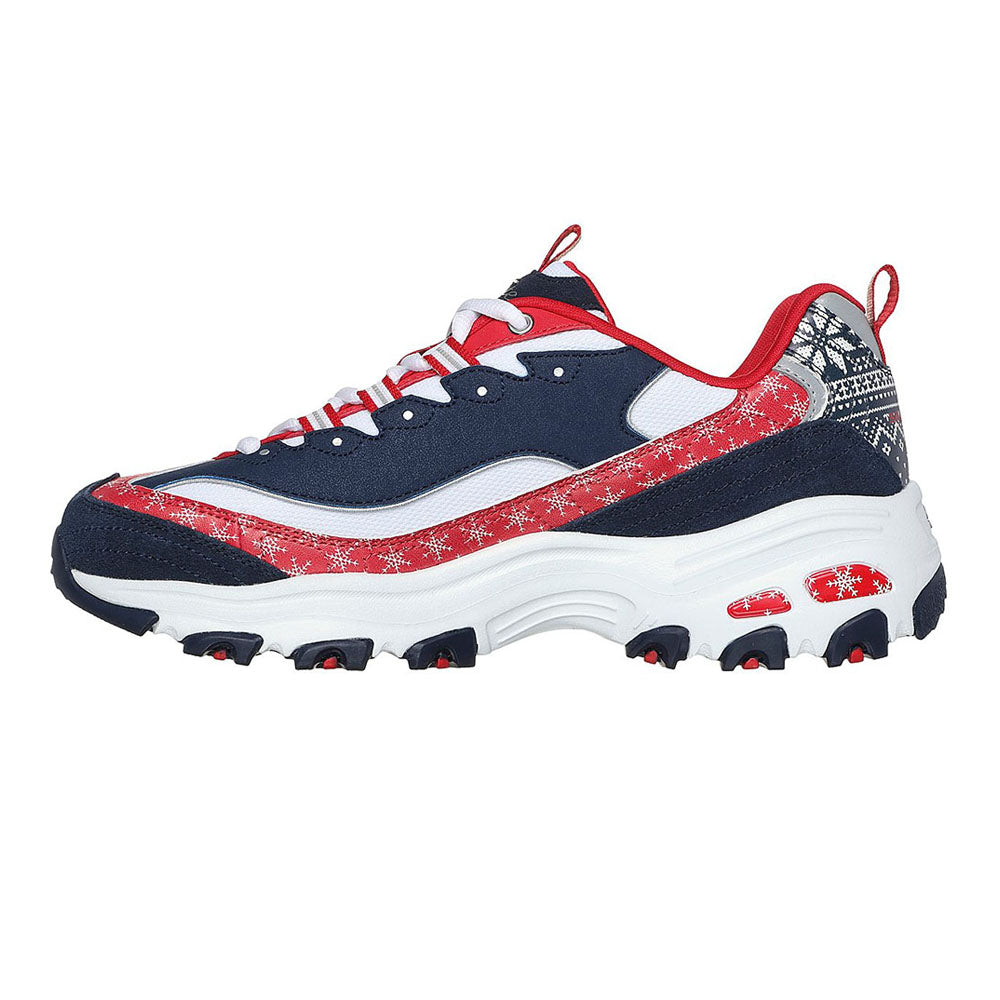 Red and hot sale blue skechers