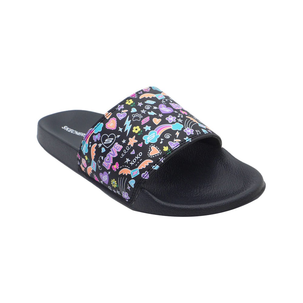 Skechers Women Cali Side Lines 2.0 Black Multi Walking Slides Skechers Singapore